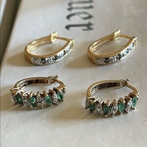 Gold and silver tone Hoop Earrings - 2 Pairs